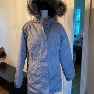 Eddie Bauer down grey jacket, size medium, excellent shape